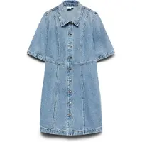Vero Moda Daisy 2/4 Denim Kort Ermet Kort Kjole