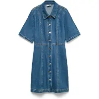 Vero Moda Daisy 2/4 Denim Kort Ermet Kort Kjole