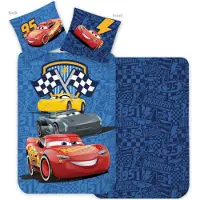 Licens Lynet McQueen sengetøy - 100% bomull - Junior sengetøy 100x140 cm - Blått Cars sengetøy