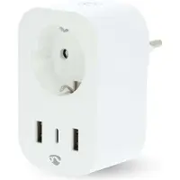 Nedis SmartLife - Smartplugg - trådløs - Wi-Fi - 2.412 - 2.484 GHz - hvit