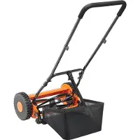 Vevor gressklipper med hjul 40 cm, 5 kniver, manuell gressklipper uten motor, 15–45 mm justerbar klippehøyde, gressklippere med oppsamler for grønne plener, innkjørsler og gårdsplasser
