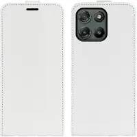 Mtp Products Motorola Moto G67 Power Vertikalt Flip-Deksel med Kortlomme - Hvit
