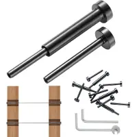 Vevor 30-pakning usynlig kabelrekkverksett, T316 rustfritt stål 3,2 mm usynlig mottaker og stempelboltende for kabelrekkverk, stempelstrammer 3,2 mm for tre-/metallstolpe, kabelrekkverksutstyr, svart