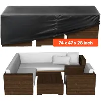 Vevor trekk til utemøbler, 420D kraftig vanntett trekk til utendørs spisebord og stoler, stort rektangulært trekk til utemøbler med luftventil for all slags vær, 188L x 120B x 71H cm, svart