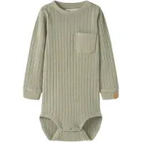 Lil´ Atelier Lil' Atelier Body I/e - Rib - NbmTao - Sjøgress - - 1 år (80) - Langermet Body