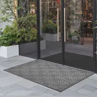 Vevor inngangsmatte, 1562 x 914 mm kommersiell gulvmatte for innendørs og utendørs bruk, moderne stilig teppe med TPE-bakside, kraftig vaskbart industriteppe for gang, balkong, garasje, grå