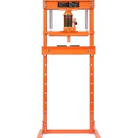 Vevor hydraulisk, 12 tonns H-ramme gulv, stempler, justerbar arbeidsbordhøyde for bøying eller retting av metall, garasjer eller boligverkstedpresse, oransje