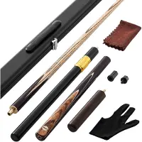 Vevor biljardkø, 1447,8 mm leddet snookerkø, snookerkøpinne med forlengelsesstang og 9,5 mm lærspiss, 538 g biljardkølle for profesjonelt biljardbord, bar, hjem, kontor, inkluderer aluminiumskuff