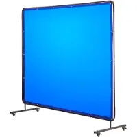 Vevor sveiseskjerm med ramme, 1,74 x 2,34 m sveiseskjerm, flammehemmende vinylbeskyttelsesskjermer med låsbare svinghjul og 6-trinns UV-beskyttelse for verksted/industriell bruk, blå