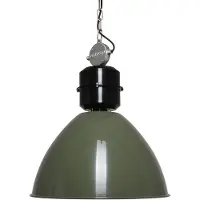 Steinhauer Pendellampe Frisk, olivengrønn, Ø 50 cm, metall, E27