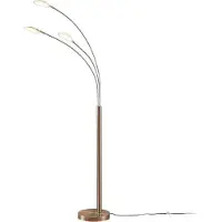 LINDBY LED-gulvlampe Anea, 167 cm, 3 lyskilder, nikkelfarget