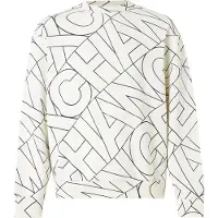 Armani Exchange for man. XM002364AF24635F1173 Sweatshirt Diagonal Lettering white (M), Casual, Cotton, Short sleeve