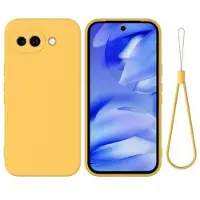 Mtp Products Google Pixel 10a Flytende silikon-deksel med håndstropp - gul