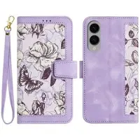 Mtp Products Samsung Galaxy S25 Edge Blomstrete lommebokveske med kortspor - lys lilla