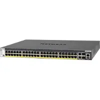 Netgear M4300-52G-PoE+ - Switch - L3 - Styrt - 2 x 10/100/1000/10000 + 2 x 10 Gigabit SFP+ + 48 x 10/100/1000 (PoE+) - front til bakside-luftflyt -...