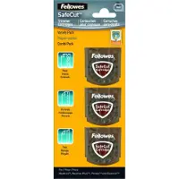 Fellowes SafeCut - Utskiftningsbladpatron (en pakke 3) - for Electron A3, Electron A4, Neutron A4, Neutron Plus A4, Proton A3, Proton A4