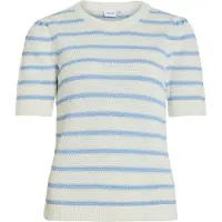 Vila Dalo O-neck Stripe Knit Genser Med Korte Ermer