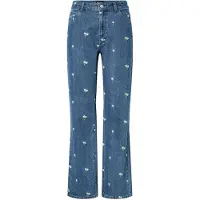 Pieces Flora Straight Emb Høytaljede Jeans