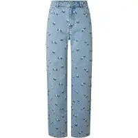 Pieces Flora Straight Emb Høytaljede Jeans