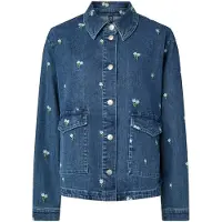 Pieces Flora Denim Emb Skjorte Med Lange Ermer
