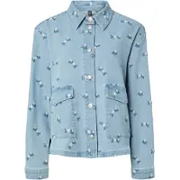Pieces Flora Denim Emb Skjorte Med Lange Ermer