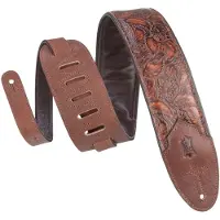 Levys Leathers Sundance 3" Embossed Leather Guitar Strap Brown