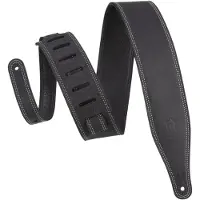 Levys Leathers Like Butter 2.5" Premium Leather Guitar Strap Black