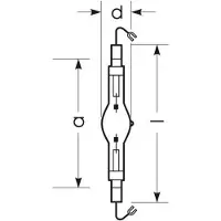 Radium Halogen-metall-damppære K12s 1000W HRI-TS NDL/S