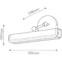Quintiesse LED-vegglampe VALISE, svart/gammel messing, 31 cm kunstlær