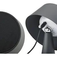 Sigor LED-bordlampe Solino, grafitt, solcelle/USB, 26 cm IP44
