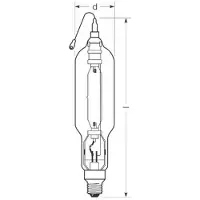 Radium Halogen-metall-damppære E40 2000W HRI-TS D klar