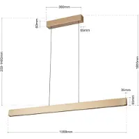 Orion Hengelampe Tara, gullfarget, lengde 120 cm, aluminium/stål