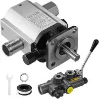 Vevor hydraulisk vedkløyverpumpesett, 60,6 l/min, 2-trinns 27,6 MPa hydraulisk girpumpe i aluminium, med ventil 2,54 cm innløp 1,27 cm NPT-utløp 3600 o/min, for vedkløyvere med liten motormontering