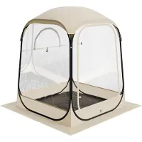 Vevor Pop-up sportstelt, 50x50 tommer klart bobletelt for 1 person, vanntett utendørs pod med gulvmatte og topptrekk, hageigloo kuppeltelt campingly for arrangementer fiske jubel