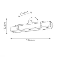 Quintiesse LED-vegglampe VALISE, svart/gammel messing, 50 cm kunstlær