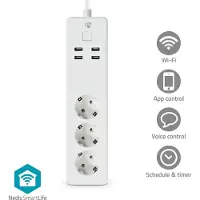Nedis 3-veis Grenuttak Og 4 Usb-porter