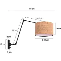 Steinhauer Vegglampe Prestige Chic svart/brun, utstrekning 90 cm, kork