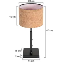 Steinhauer Bordlampe Stang, svart/brun, høyde 40 cm, kork