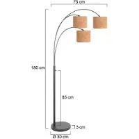 Steinhauer Gulvlampe Sparkled Light, svart/brun, 180 cm, kork, 3 lyskilder.