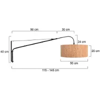 Steinhauer Tekstilvegglampe Elegant Classy svart/brun, metall/kork