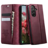 CASEME Samsung Galaxy A57 033 Lommebok-etui med kalvestruktur og RFID-blokkering - rød