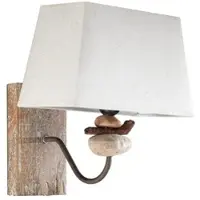 ONLI Vegglampe Seregon med steindekor og stoffskjerm