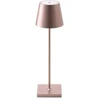 Sigor LED-bordlampe med batteri Nuindie, USB-C, rosegull, IP54, dimbar