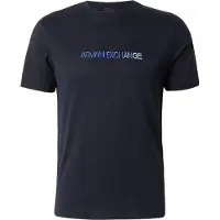 Armani Exchange for man. XM002785AF10358UB101 Slim-fit T-shirt in classic navy cotton jersey (L), Casual, Short sleeve
