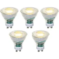 LUEDD Sett med 5 GU10 50mm dimbare LED-pærer klare 2,5W 450 lm 3000K