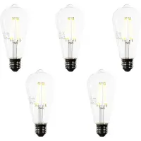 LUEDD Sett med 5 E27 LED-pærer ST64 klar 3,8W 806 lm 3000K