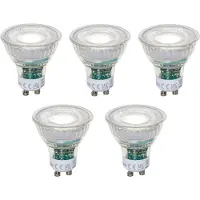 LUEDD Sett med 5 GU10 50mm dimbare LED-pærer klare 2,5W 450 lm 6500K