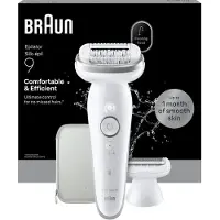 Braun Silk-épil 9 Silk·épil 9 9-030, Hvit, 40 pinsetter, MicroGrip, 100 - 240 V, 50/60 Hz, Innebygd batteri