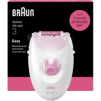 Braun Silk-epil 3-000, Rosa, 20 pinsetter, MicroGrip, AC, Tyskland, Boks