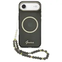GUESS iPhone Air IML Glitter Script Rem-deksel - MagSafe-kompatibel - Svart